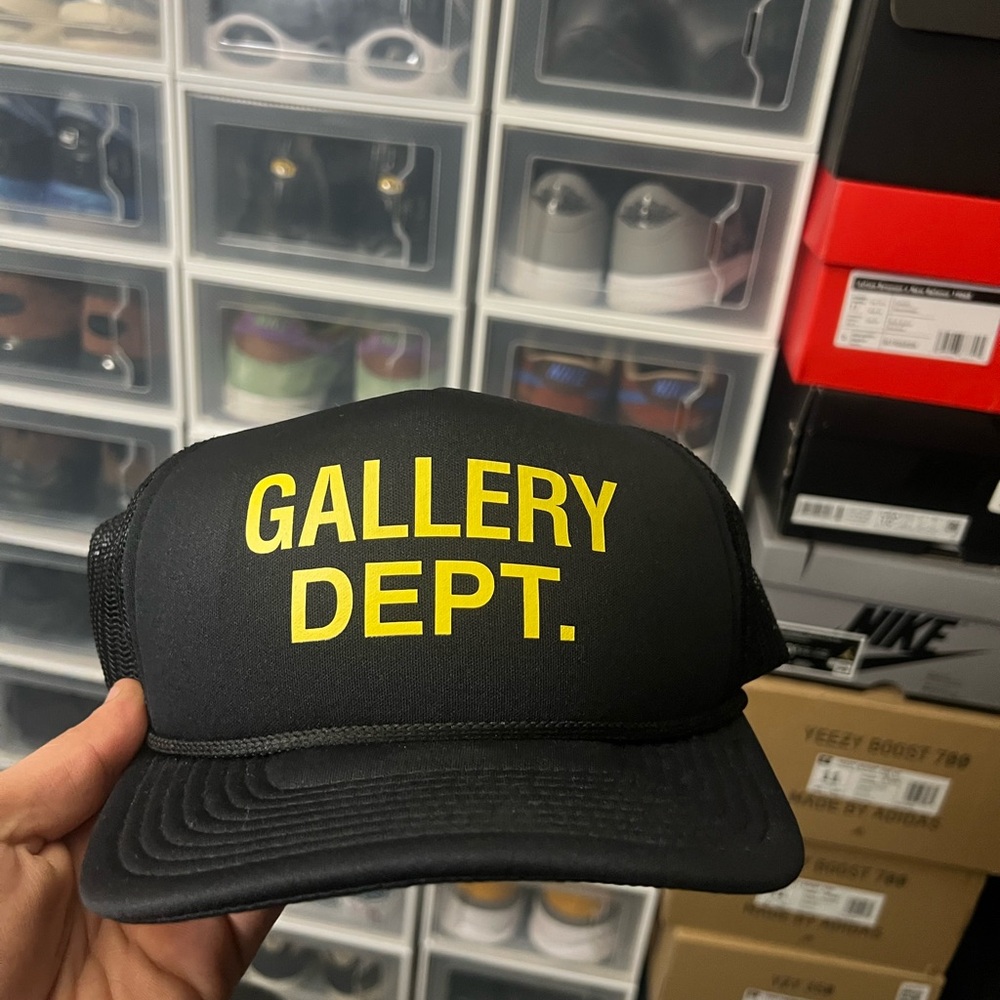 Gallery Dept Black Hat with Yellow Logo